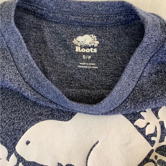 Roots (Canada) Chicago Heather Blue T-shirt Size Small - Picture 5 of 5